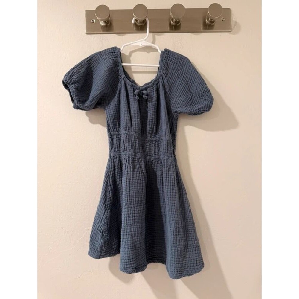 Purple grey 100% Cotton Dress Girls 7/8 S